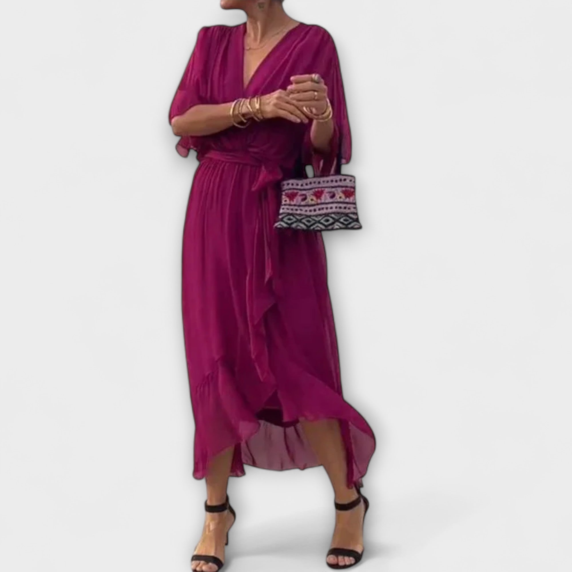 Aurora | Chiffon Dress with V-Neck