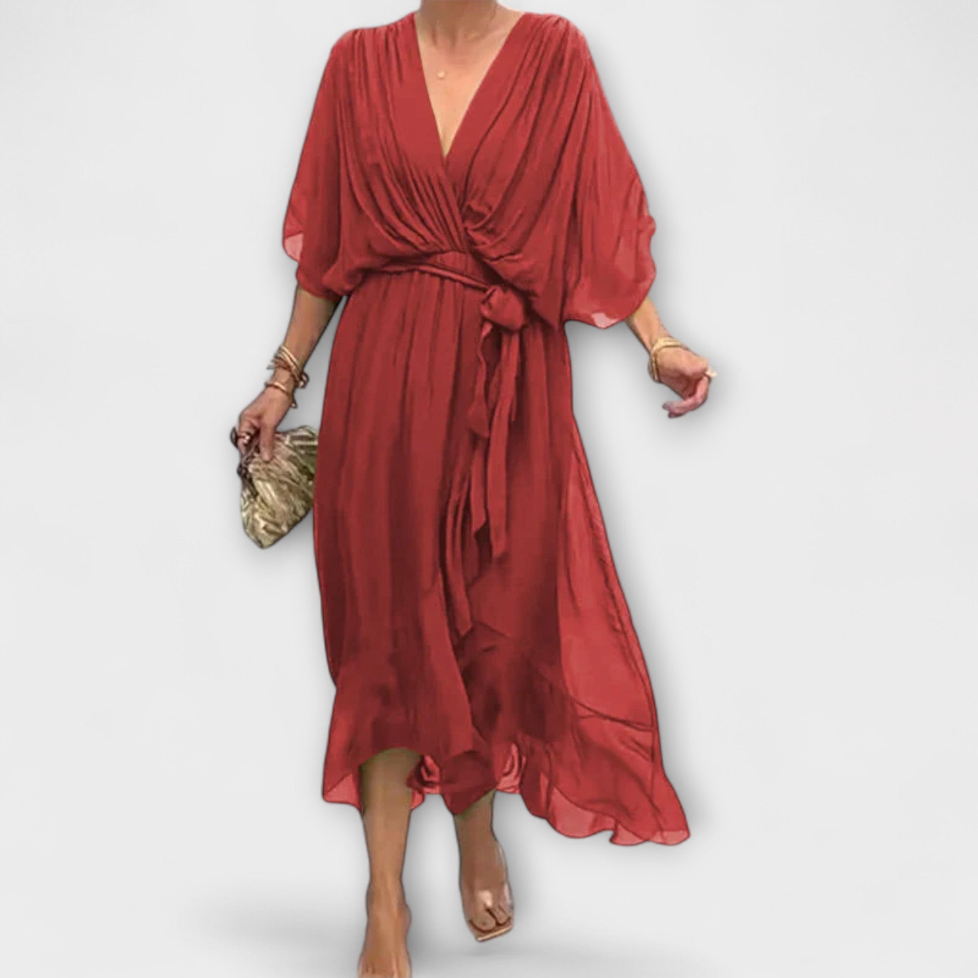 Aurora | Chiffon Dress with V-Neck