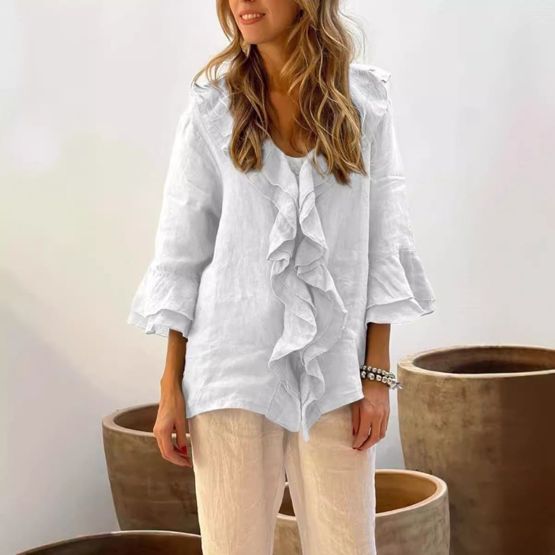 Ruth | Ruffled 3/4 Sleeve Top