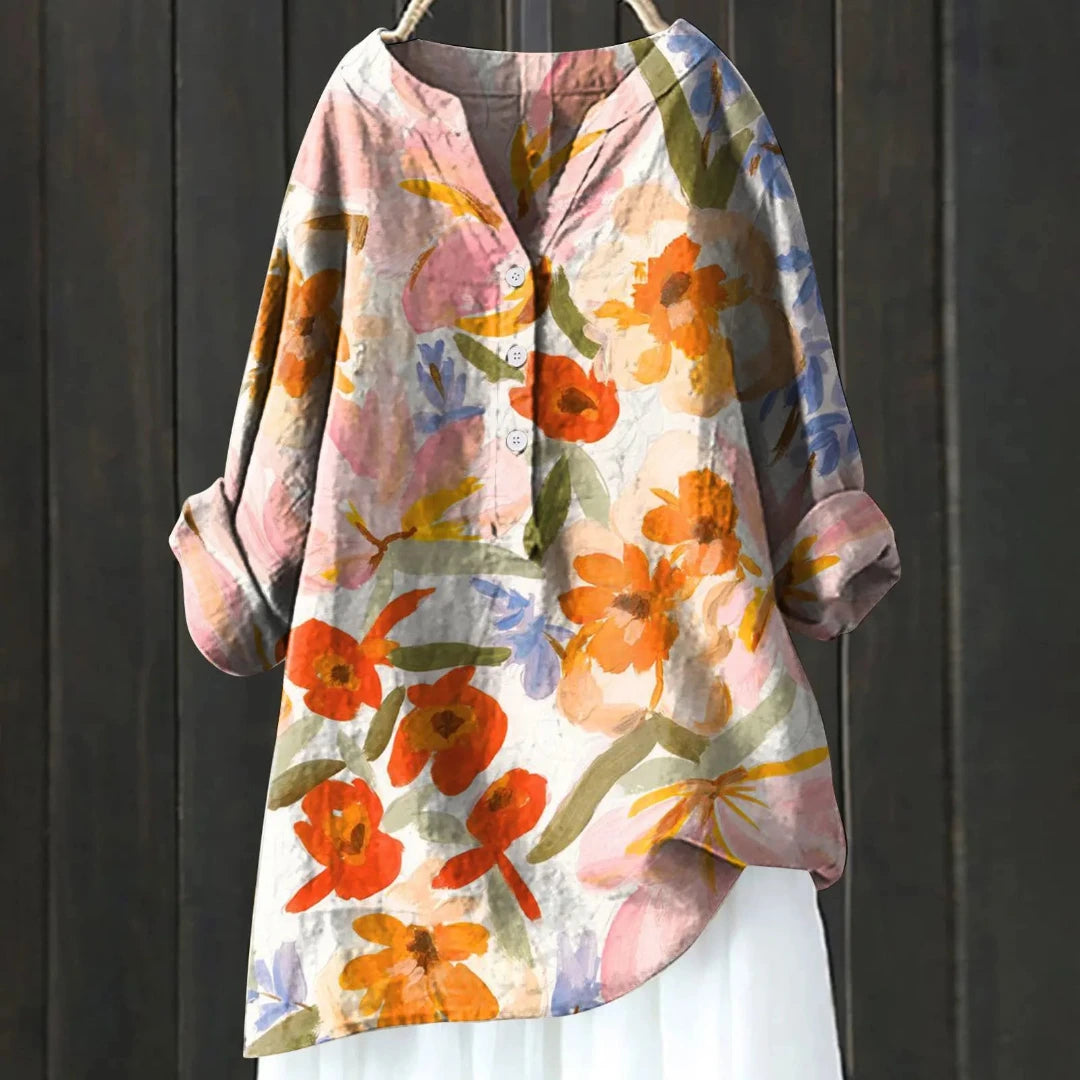 Marlo™ | Chic Blouse with Floral Accents