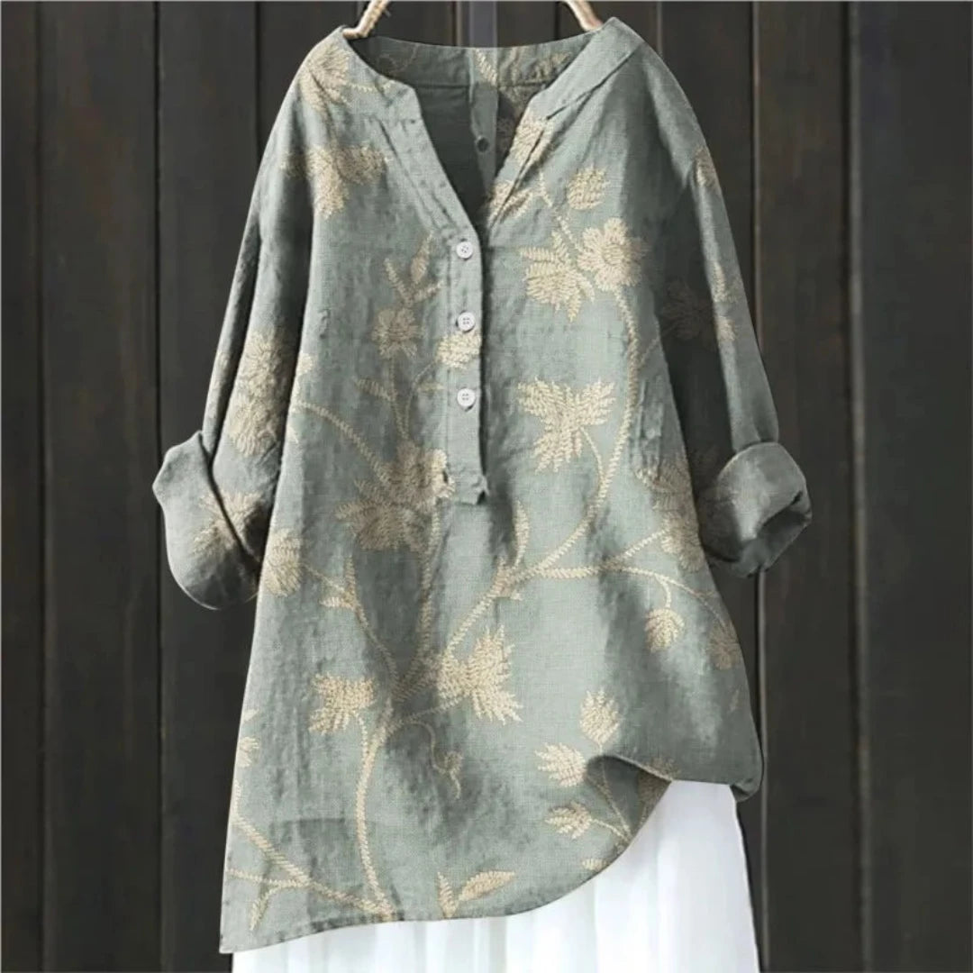 Marlo™ | Chic Blouse with Floral Accents