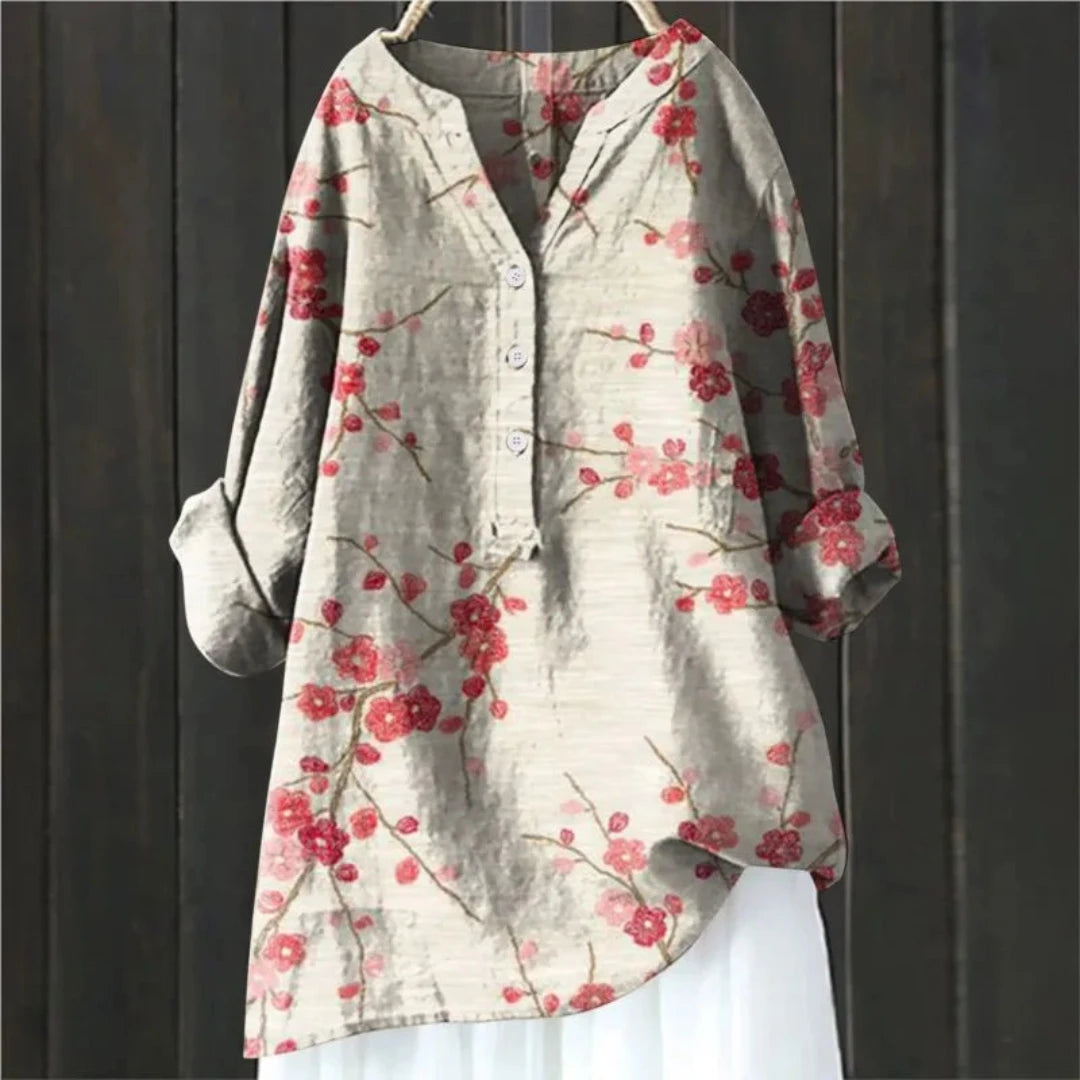 Marlo™ | Chic Blouse with Floral Accents