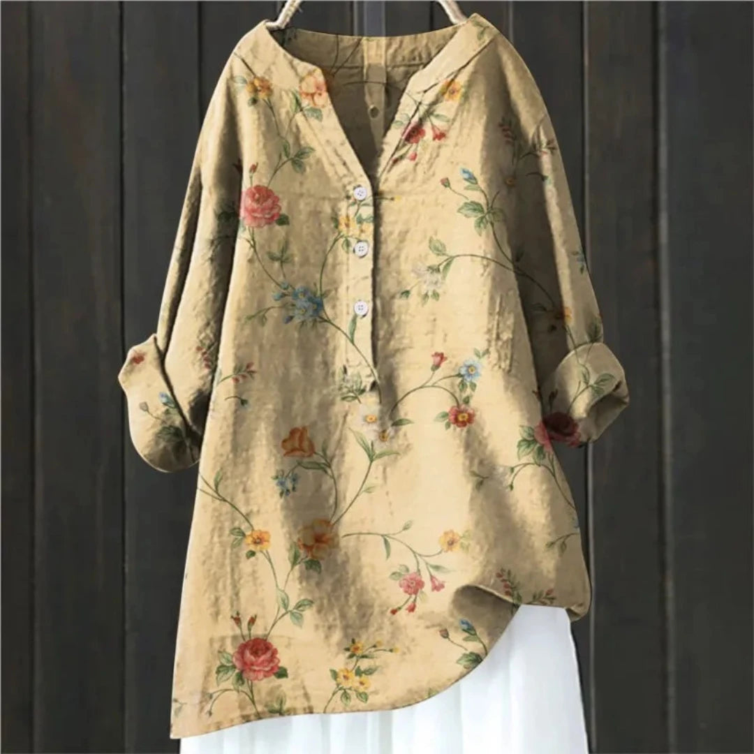 Marlo™ | Chic Blouse with Floral Accents