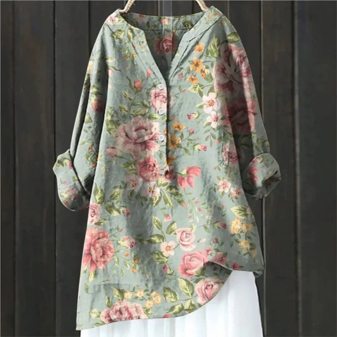 Marlo™ | Chic Blouse with Floral Accents