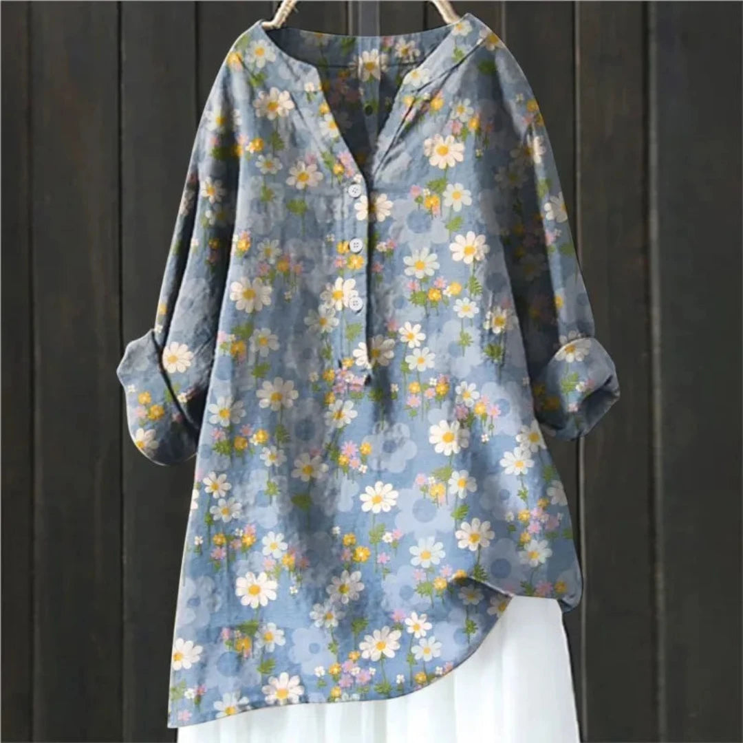 Marlo™ | Chic Blouse with Floral Accents