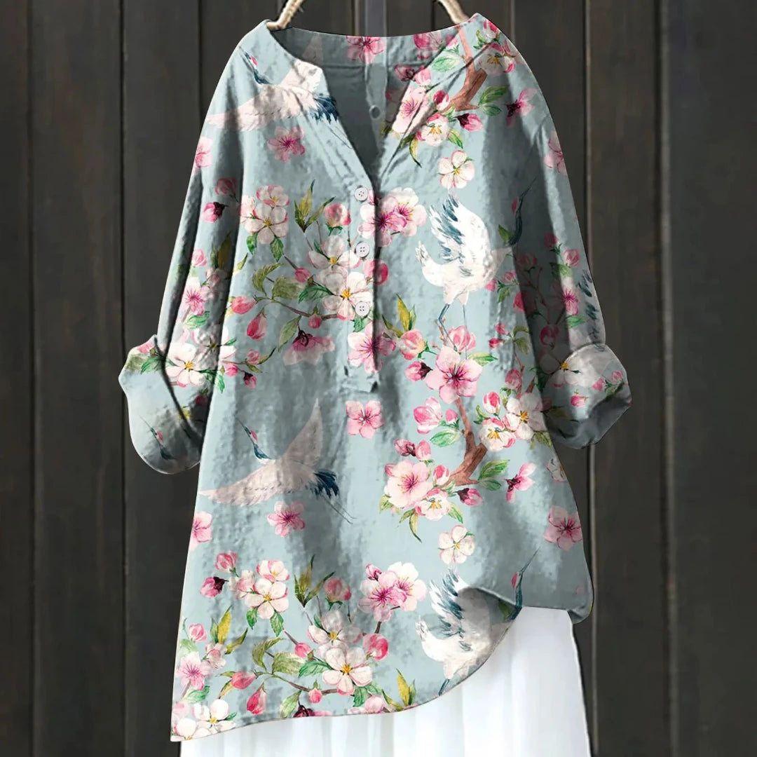 Marlo™ | Chic Blouse with Floral Accents