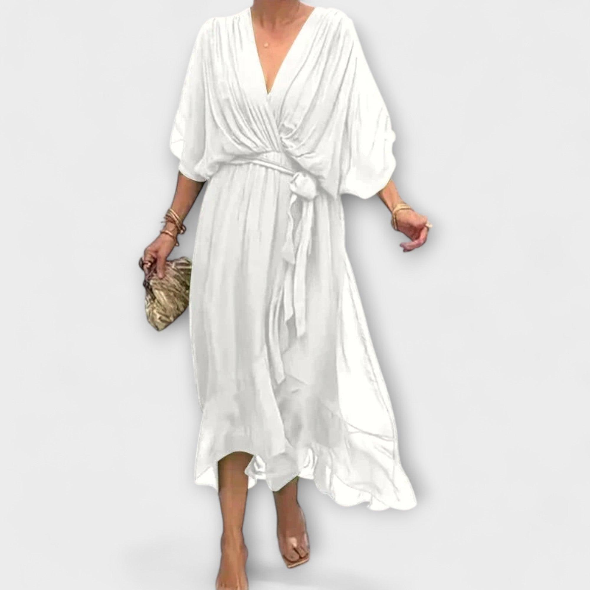 Aurora | Chiffon Dress with V-Neck