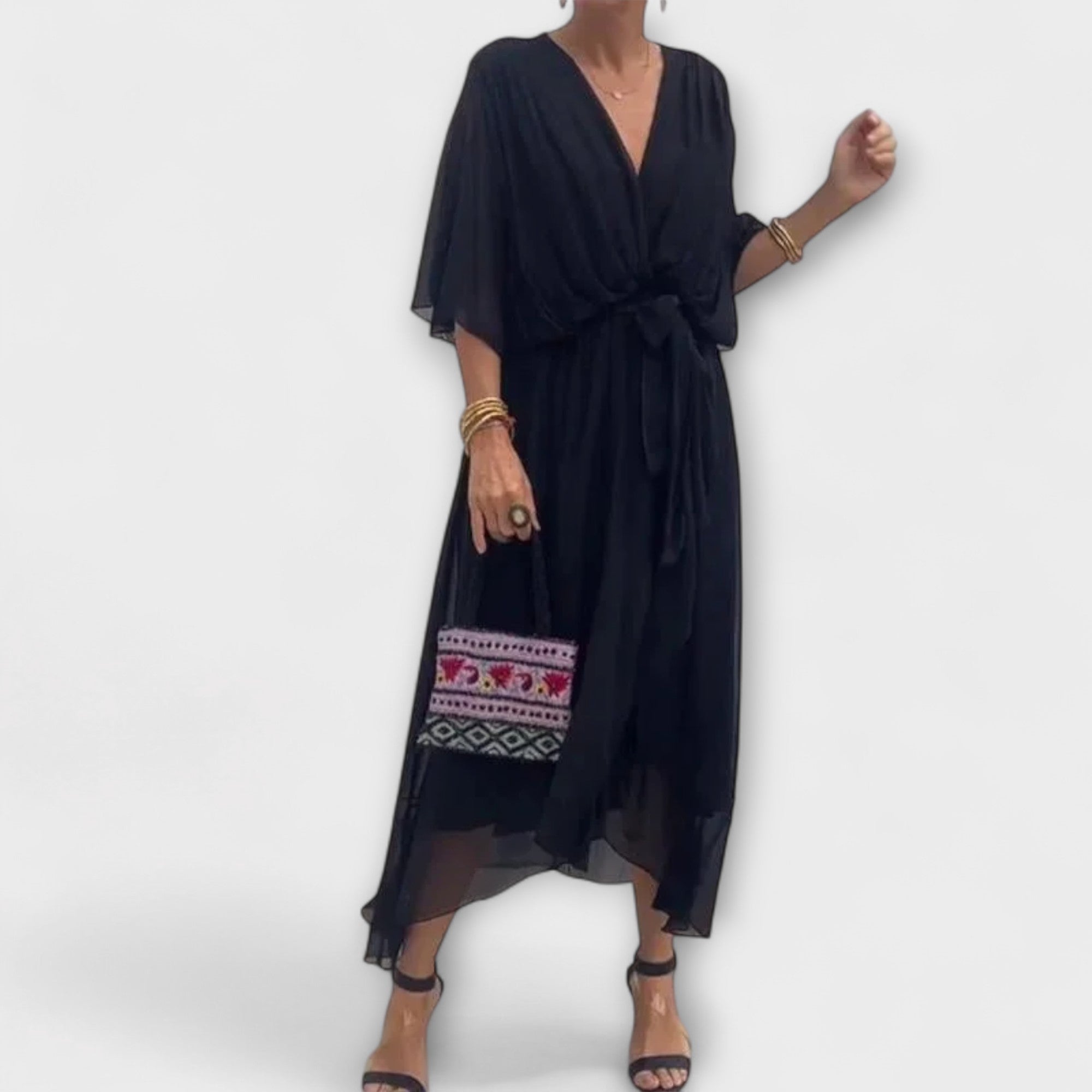 Aurora | Chiffon Dress with V-Neck