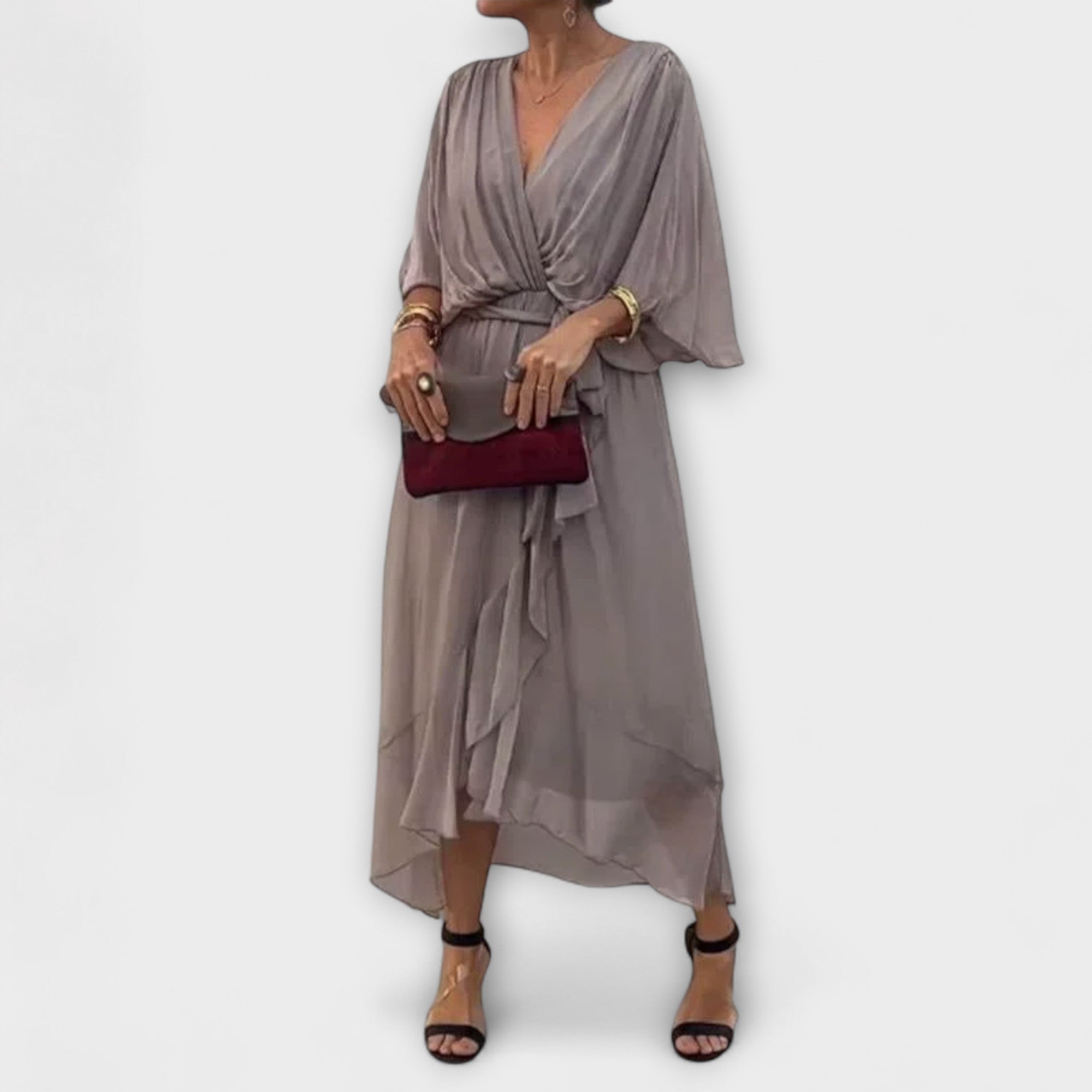 Aurora | Chiffon Dress with V-Neck