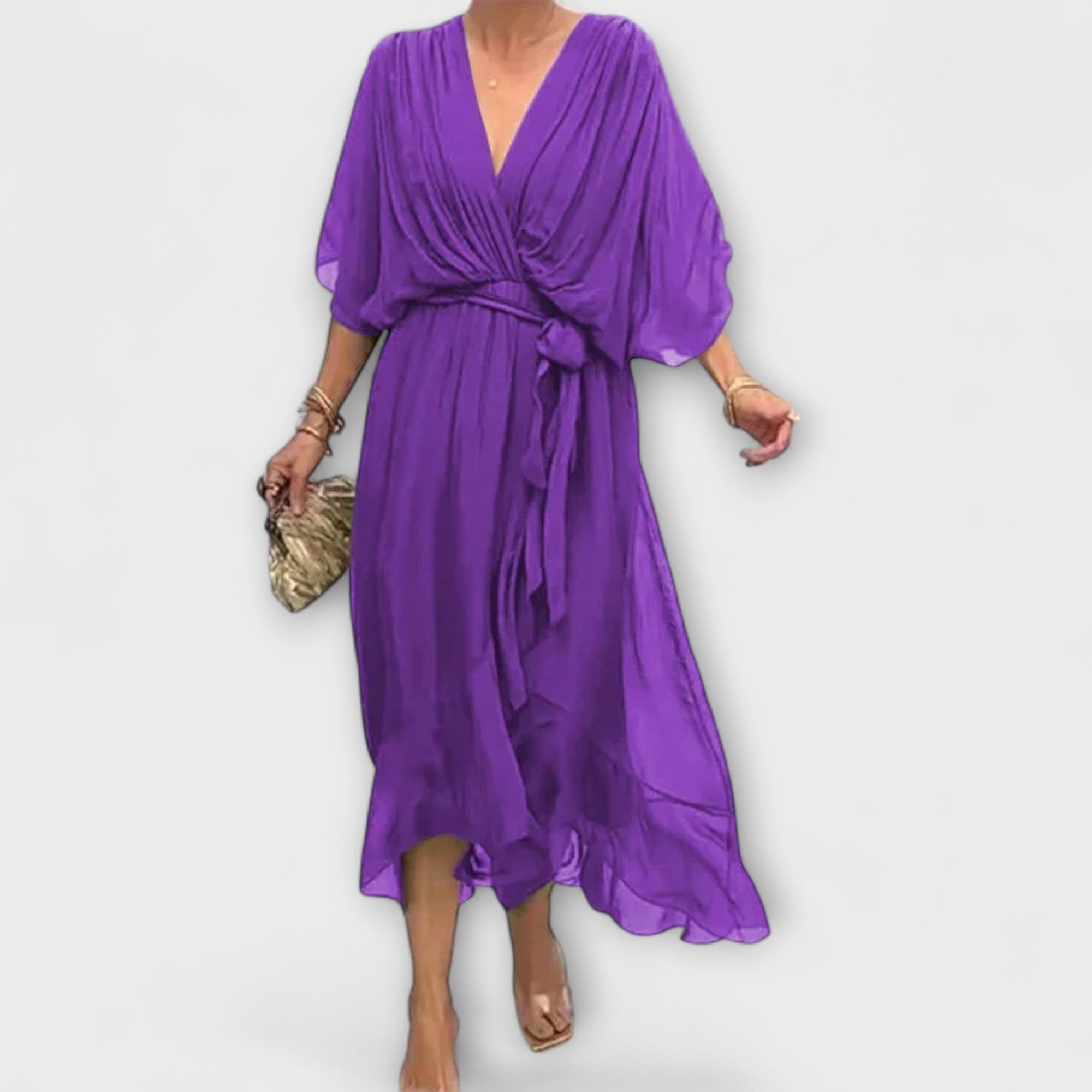 Aurora | Chiffon Dress with V-Neck