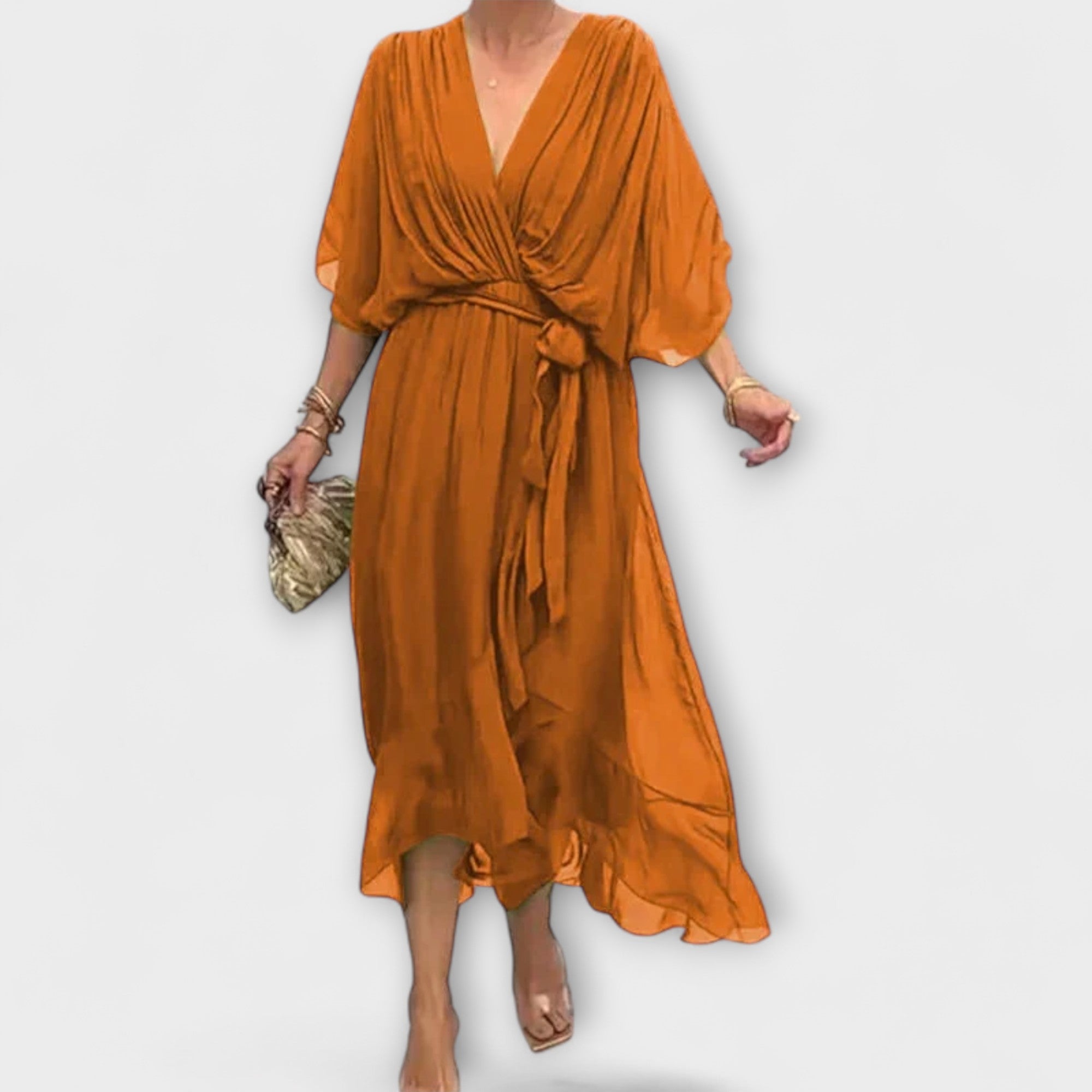 Aurora | Chiffon Dress with V-Neck
