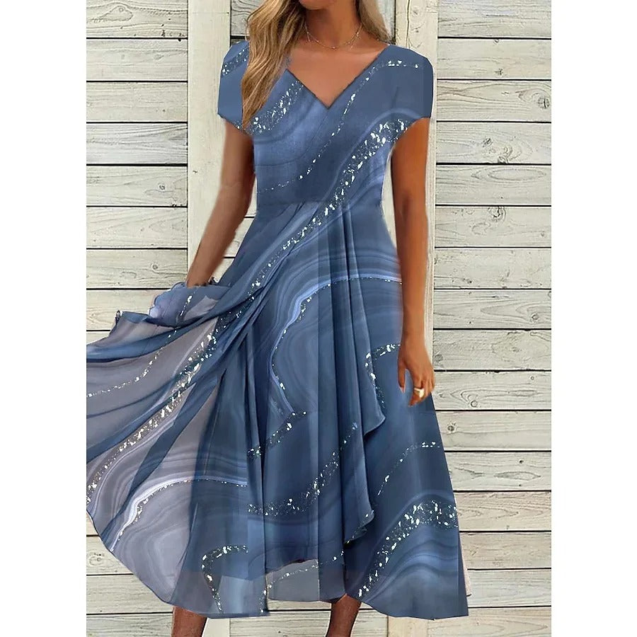 Isla | Elegant V-neck Midi Dress
