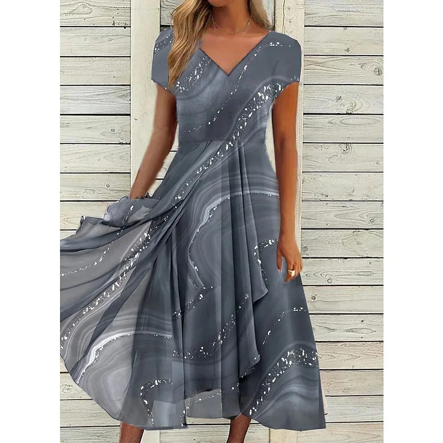 Isla | Elegant V-neck Midi Dress